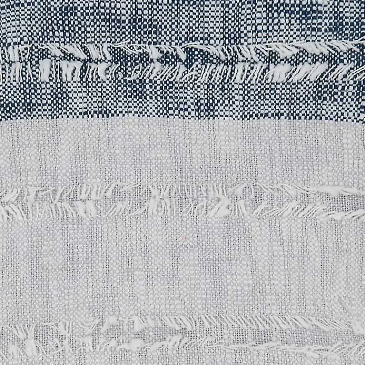 Blankets & Throws>Kirklands Home Soft Blue Textured Striped Tassel Throw