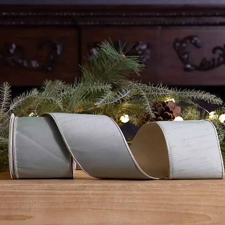 Christmas Decorations>Kirklands Home Soft Shimmer 10 yard Christmas Ribbon Green