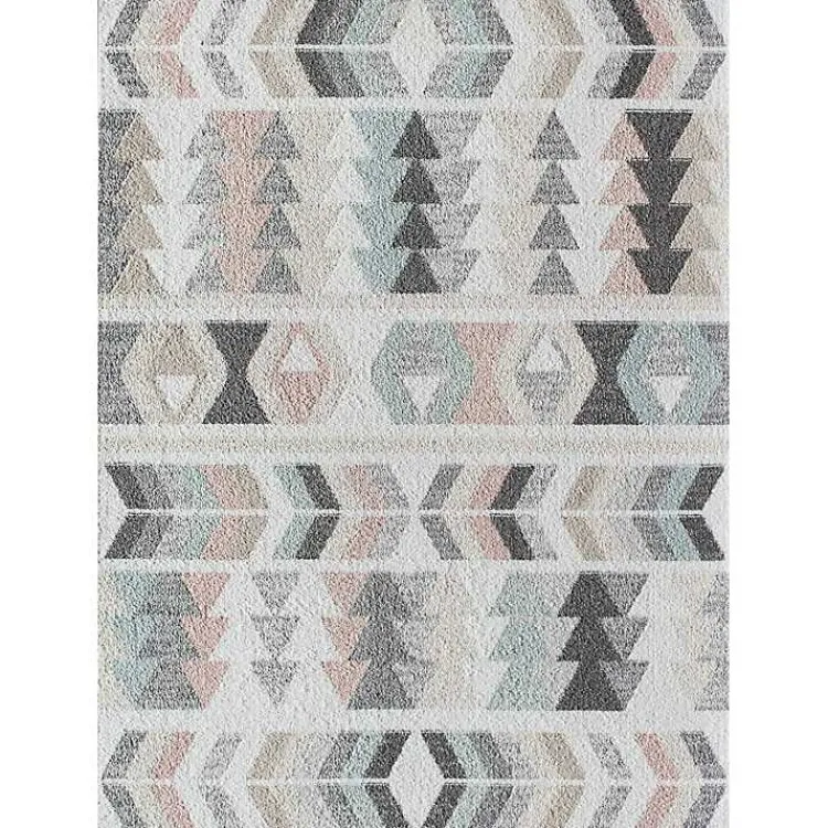 Kirklands Home Soft Hues Geometric Area Rug, 8x10 Multi Hot