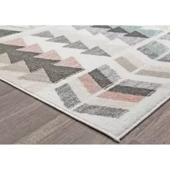 Kirklands Home Soft Hues Geometric Area Rug, 8x10 Multi Hot