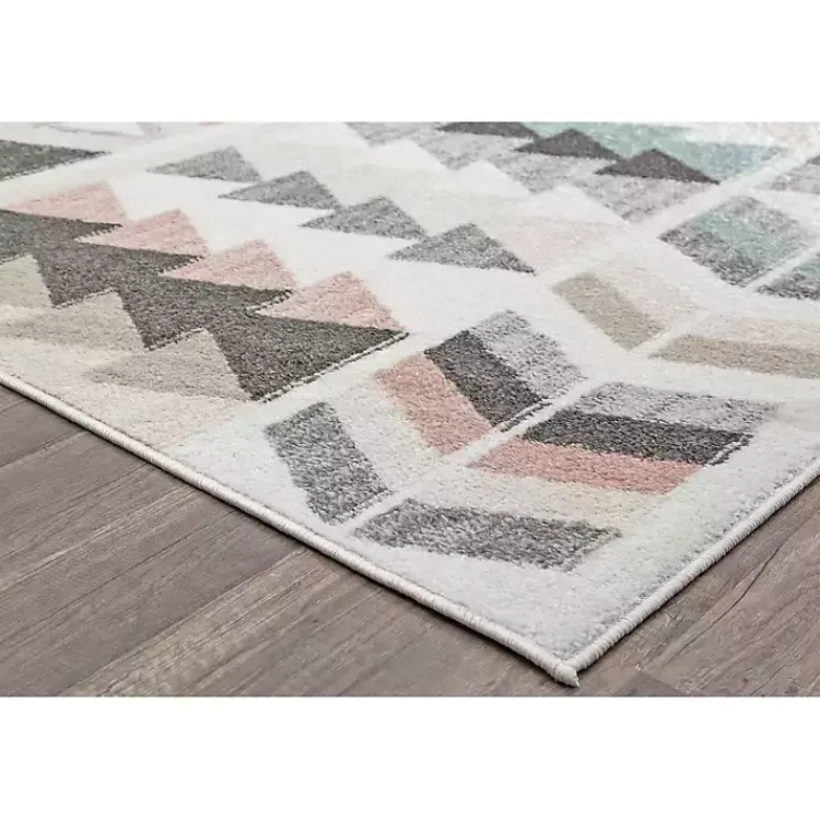 Kirklands Home Soft Hues Geometric Area Rug, 8x10 Multi Hot