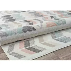 Kirklands Home Soft Hues Geometric Area Rug, 8x10 Multi Hot