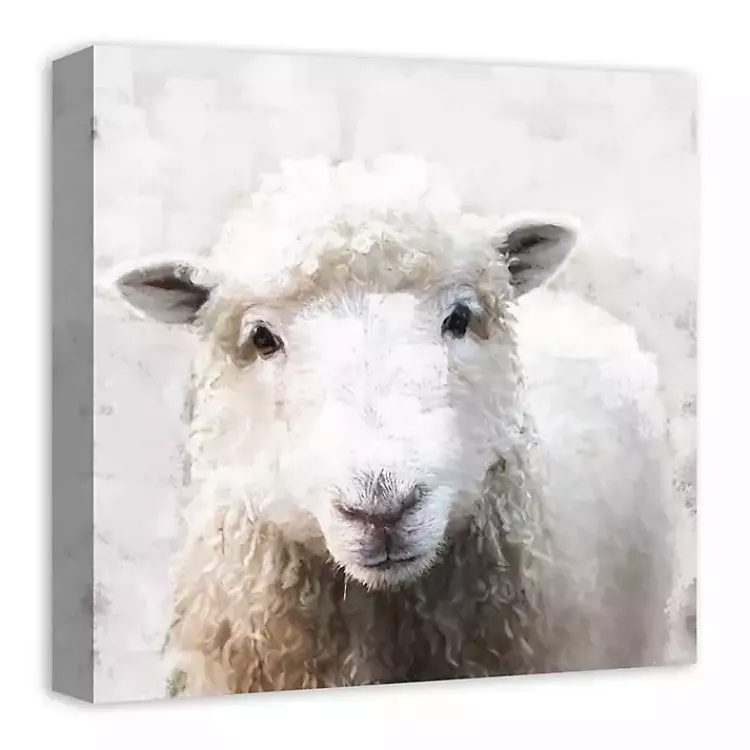 Kirklands Home Soft Painted Sheep Canvas Art Print White Online