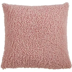 Pillows>Kirklands Home Soft Fuzzy Faux Wool Textured Throw Pillow Pink