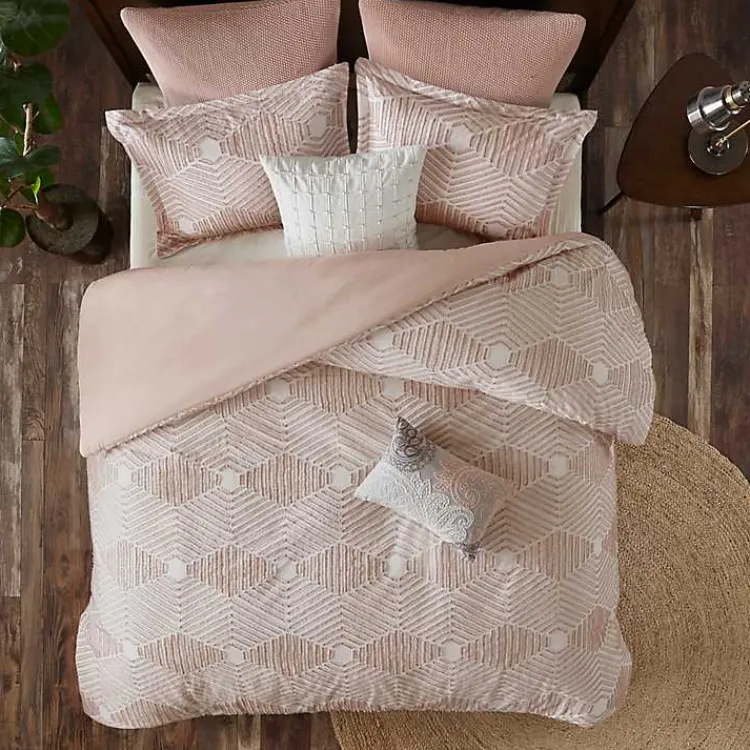 Kirklands Home Soft Pink Tufted Full/Queen 3-pc. Comforter Set