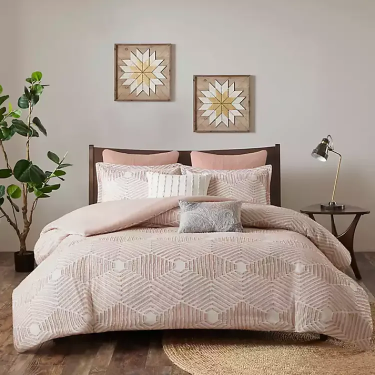 Kirklands Home Soft Pink Tufted King 3-pc. Comforter Set Sale