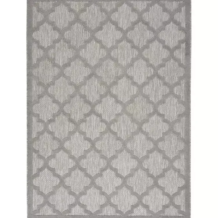 Kirklands Home Soft Silver Trellis Outdoor Area Rug, 4x6 Discount