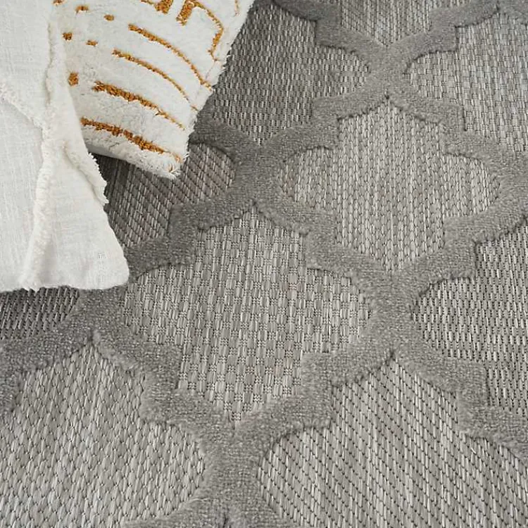 Kirklands Home Soft Silver Trellis Outdoor Area Rug, 4x6 Discount