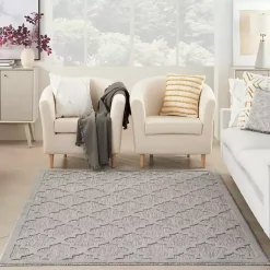 Kirklands Home Soft Silver Trellis Outdoor Area Rug, 4x6 Discount