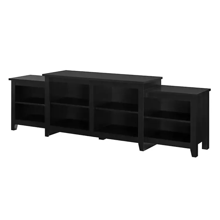 Kirklands Home Solid Tiered TV Stand Black New