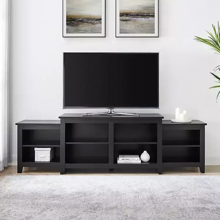 Kirklands Home Solid Tiered TV Stand Black New