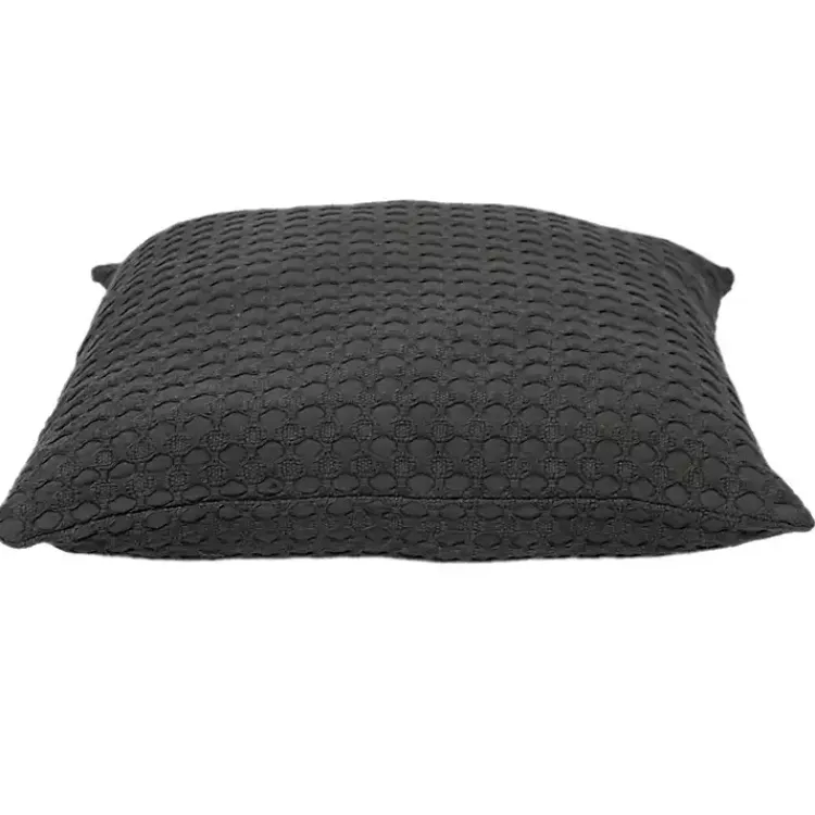 Pillows>Kirklands Home Solid Charcoal Textured Pillow Gray