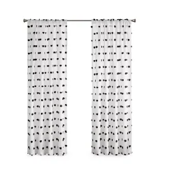 Kirklands Home Sophie Black Pom Pom Curtain Panel, 63 in. Outlet