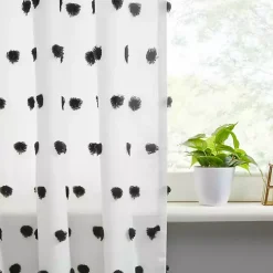 Kirklands Home Sophie Black Pom Pom Curtain Panel, 63 in. Outlet