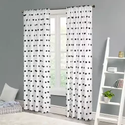 Kirklands Home Sophie Black Pom Pom Curtain Panel, 84 in. New