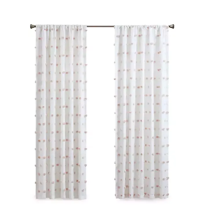 Kirklands Home Sophie Blush Pom Pom Curtain Panel, 84 in. Sale