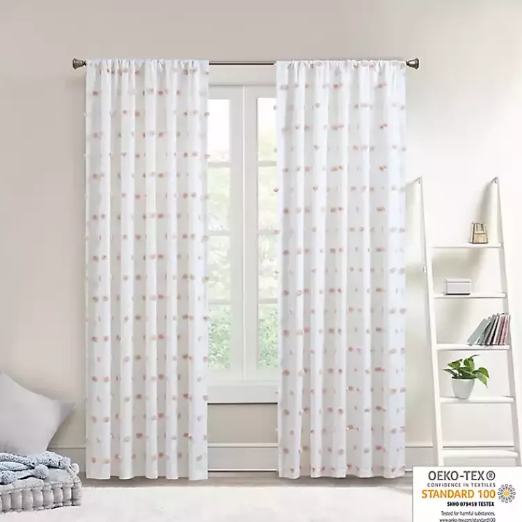 Kirklands Home Sophie Blush Pom Pom Curtain Panel, 84 in. Sale