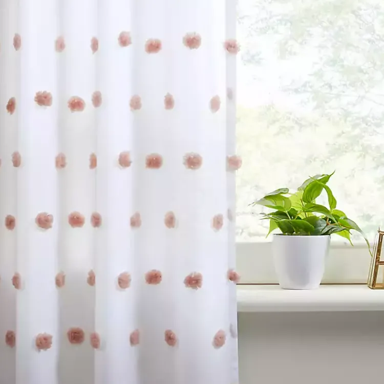 Kirklands Home Sophie Blush Pom Pom Curtain Panel, 84 in. Sale