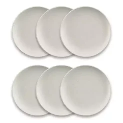 Kirklands Home Speckled Beige Wheat Dinner Plates, Set of 6 Ivory Clearance