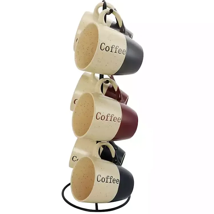 Kirklands Home Speckled 6-pc. Coffee Mugs with Stand Best