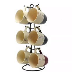 Kirklands Home Speckled 6-pc. Coffee Mugs with Stand Best