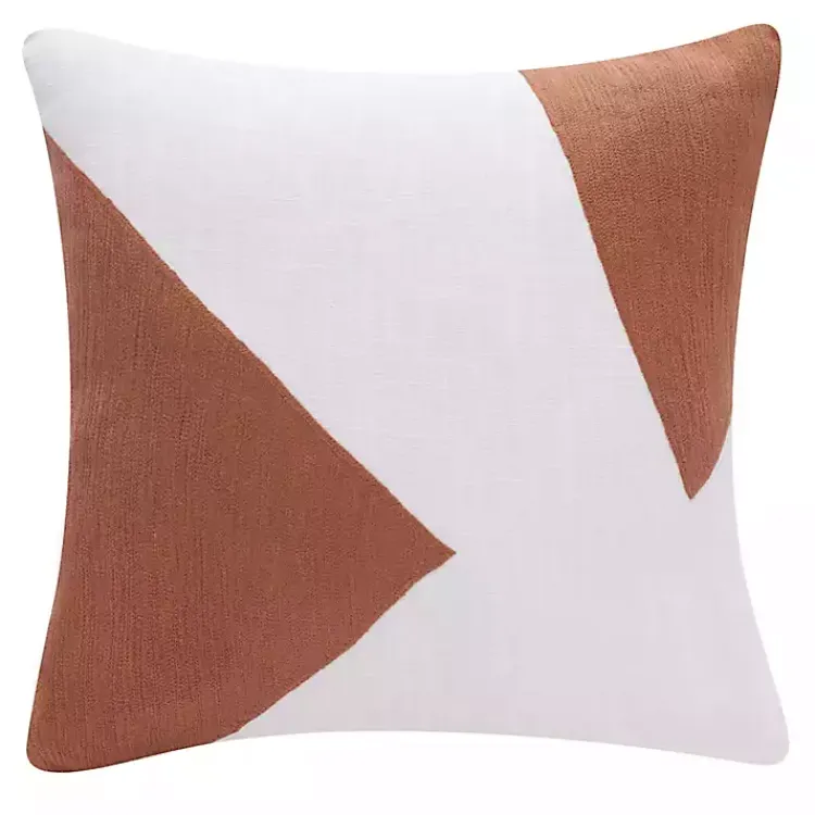 Pillows>Kirklands Home Spice & Ivory Geometric Colorblock Throw Pillow Orange