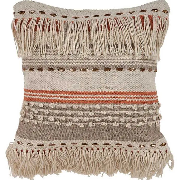 Pillows>Kirklands Home Spice and Natural Chic Fringe Pillow