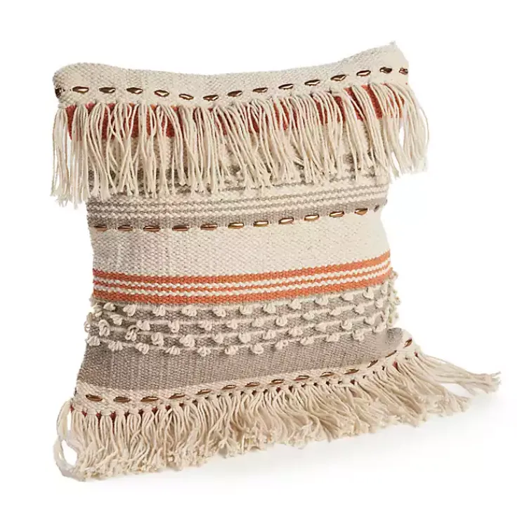 Pillows>Kirklands Home Spice and Natural Chic Fringe Pillow