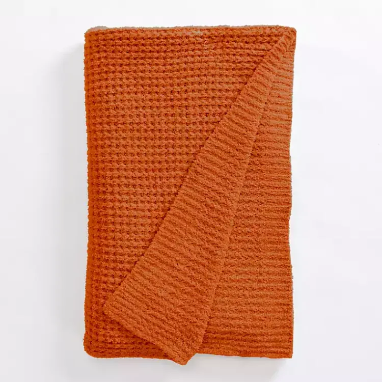 Blankets & Throws>Kirklands Home Spice Luxury Knit Throw Orange