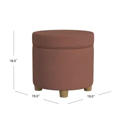Kirklands Home Spice Round Velvet Storage Ottoman Brown Best