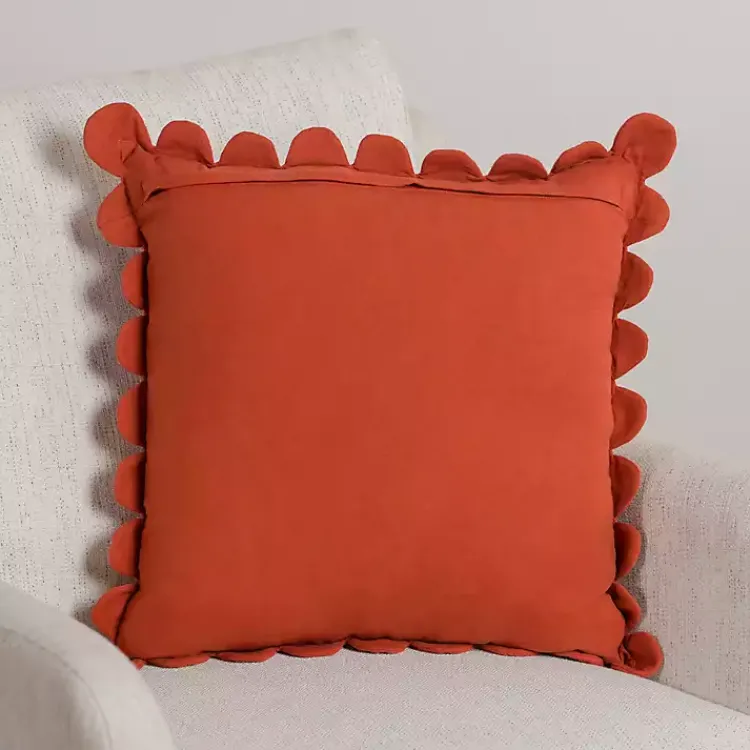 Pillows>Kirklands Home Spice Scalloped Edge Pillow Orange