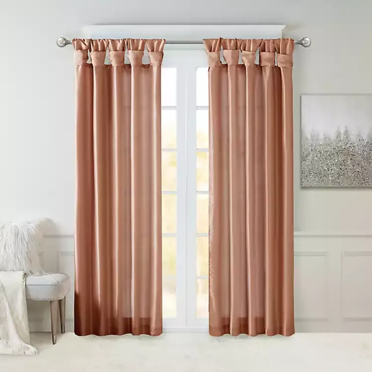 Kirklands Home Spice Twist Top Curtain Panel, 84 in. Orange Hot