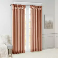 Kirklands Home Spice Twist Top Curtain Panel, 84 in. Orange Hot