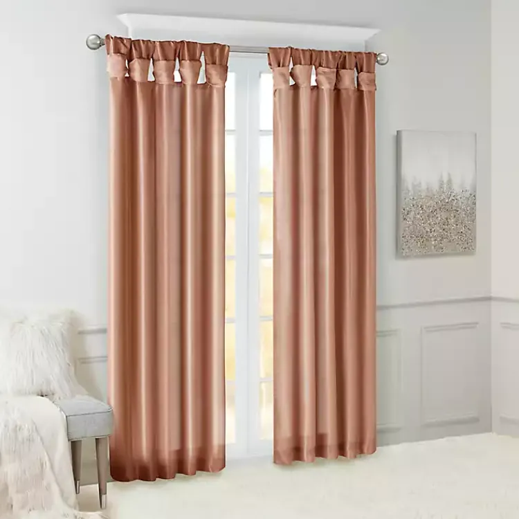 Kirklands Home Spice Twist Top Curtain Panel, 84 in. Orange Hot