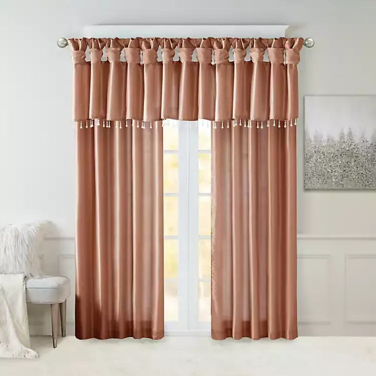 Kirklands Home Spice Twist Top Curtain Panel, 84 in. Orange Hot