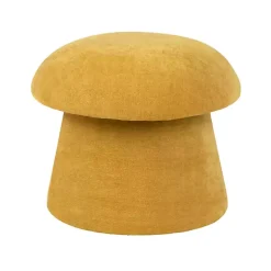 Kirklands Home Spice Chenille Mushroom Storage Ottoman Yellow New