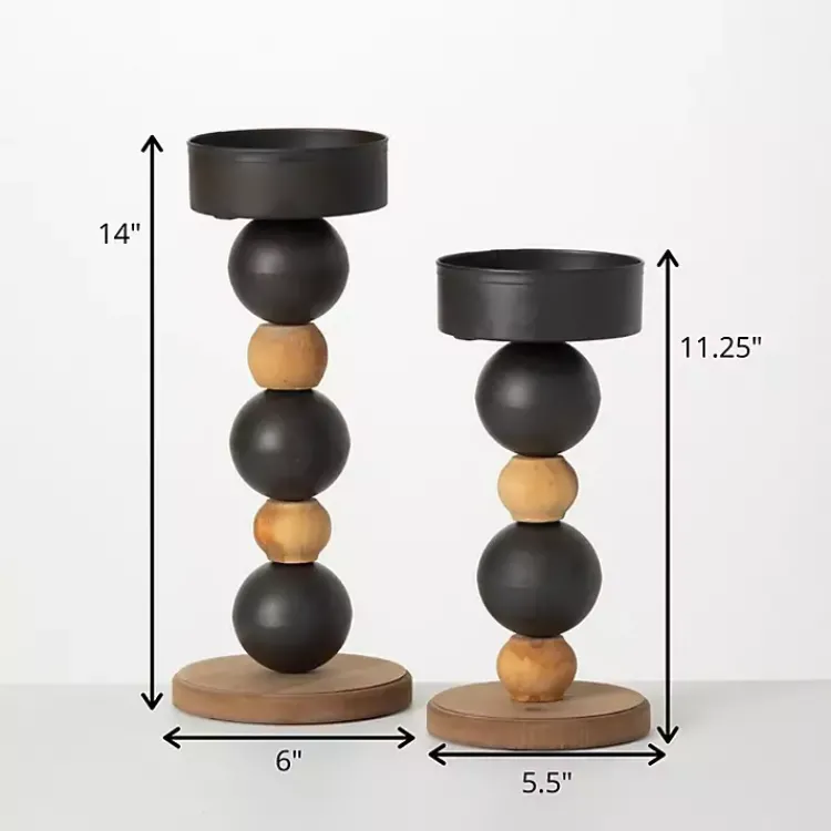Candle Holders>Kirklands Home Spiked Sphere 2-pc. Pillar Candle Holder Set