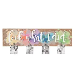 Kirklands Home Splattered Look What I Did Plaque with Clips Multi New