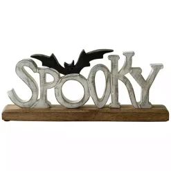 Halloween>Kirklands Home Spooky Bat Wooden Halloween Table Decoration