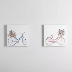 Kirklands Home Spring Bicycles Canvas Art Prints, Set of 2 Hot