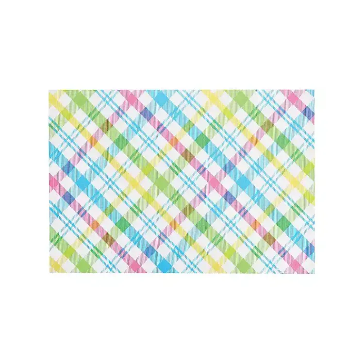 Easter Decorations>Kirklands Home Spring Blossom Plaid Placemats, Set of 6 Multi