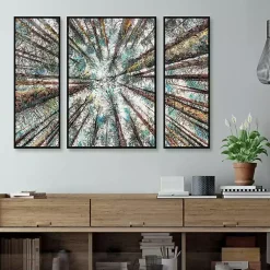 Kirklands Home Spring Heights Framed Canvas Art Prints, Set of 3 Multi New
