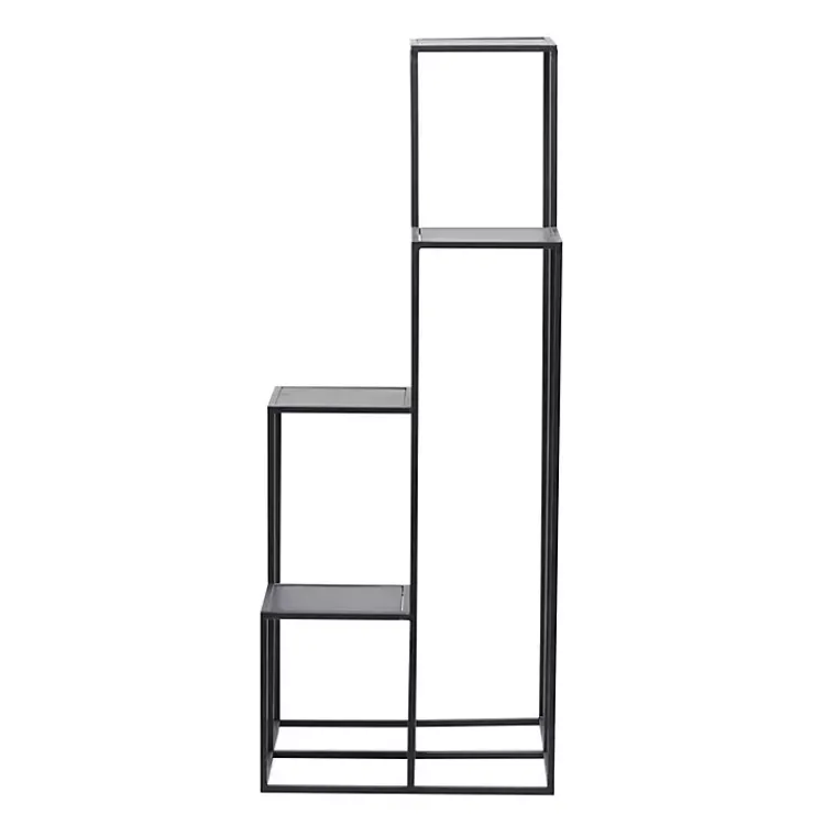 Kirklands Home Square Iron Frame 4-Tier Plant Stand Black Outlet