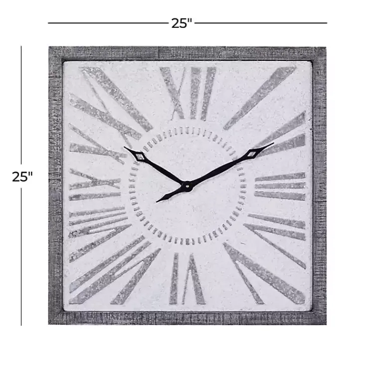 Kirklands Home Square Galvanized Metal Wall Clock Clearance
