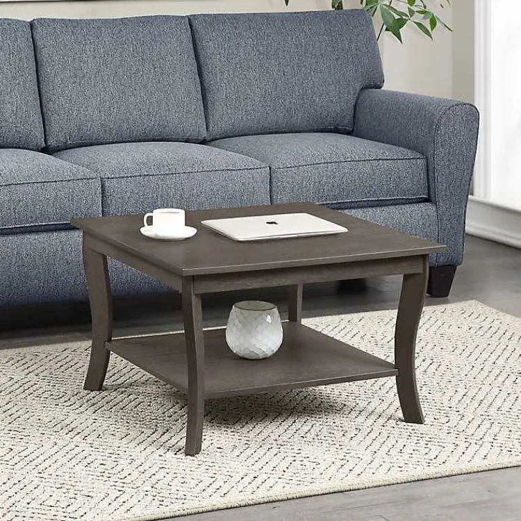 Kirklands Home Square wash Curved Legs Coffee Table Gray Clearance