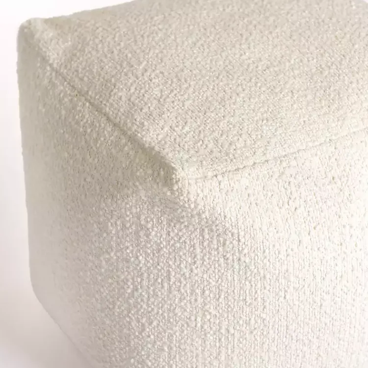Poufs & Floor Cushions>Kirklands Home Square Boucle Pouf Ivory