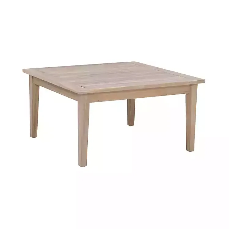Kirklands Home Square Natural Wood Slatted Outdoor Coffee Table Tan