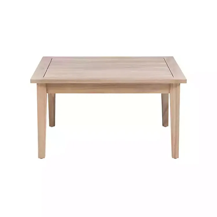 Kirklands Home Square Natural Wood Slatted Outdoor Coffee Table Tan