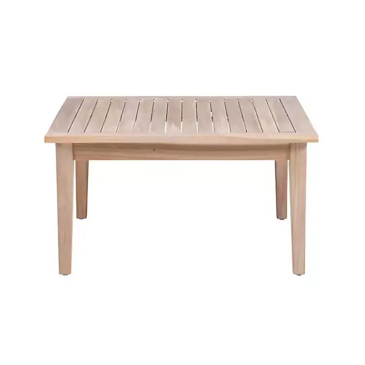 Kirklands Home Square Natural Wood Slatted Outdoor Coffee Table Tan