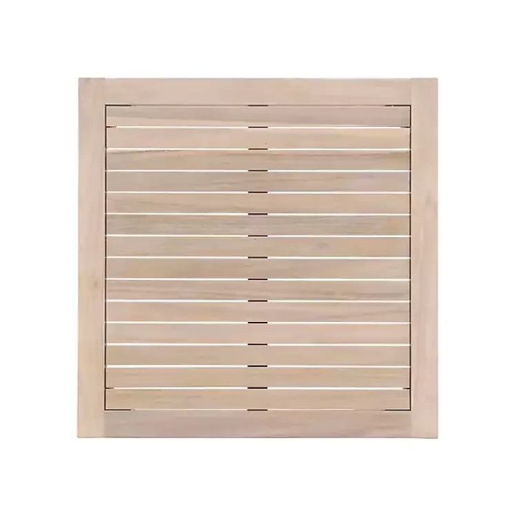 Kirklands Home Square Natural Wood Slatted Outdoor Coffee Table Tan